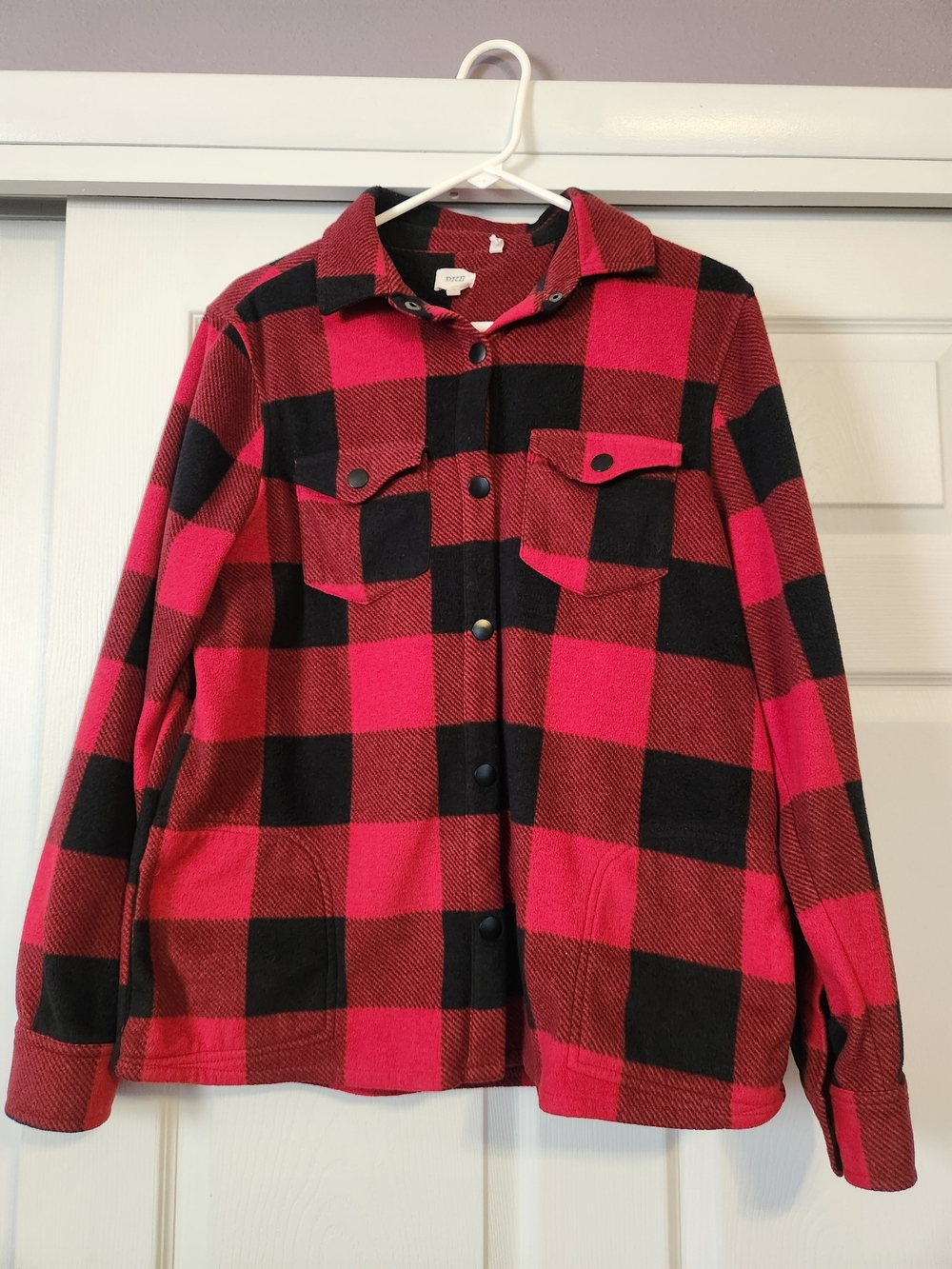 BKE Red and Black Buffalo Plaid Shacket